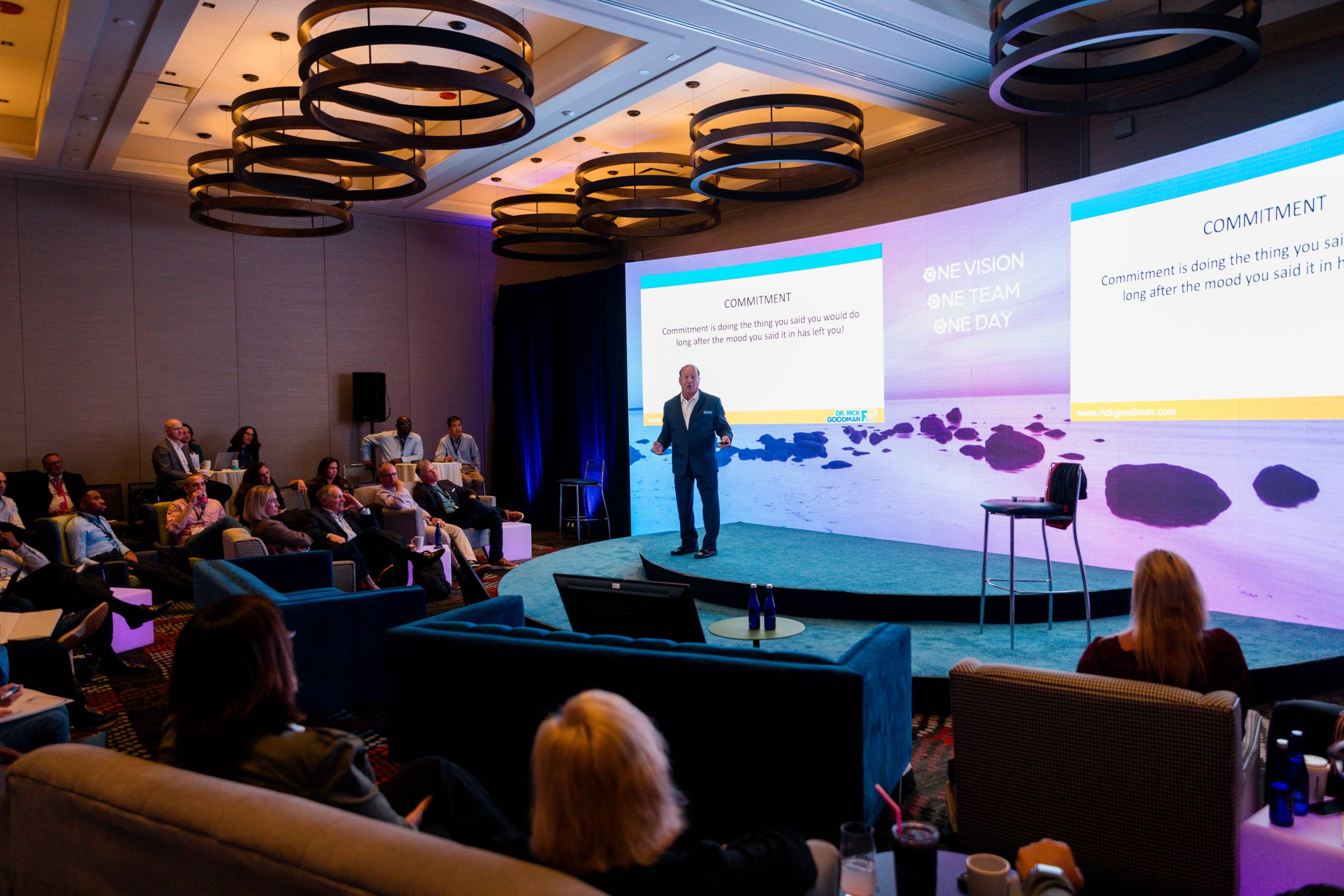 Nashville Motivational Keynote Speaker Rick Goodman Delivering a Keynote Speech at a Pharmaceutical Conference in Nashville Tennessee